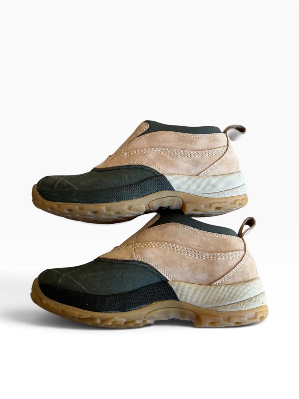 L.L. Bean Women’s Storm Chaser Green/Tan Waterproof Slip-on Ankle Duck Boots 7.5 - Picture 8 of 10